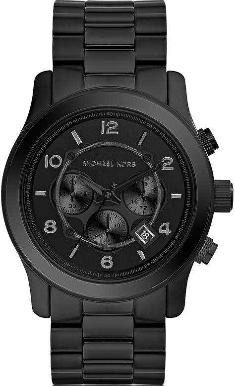 men's michael kors watch black|michael kors oversized runway watch.